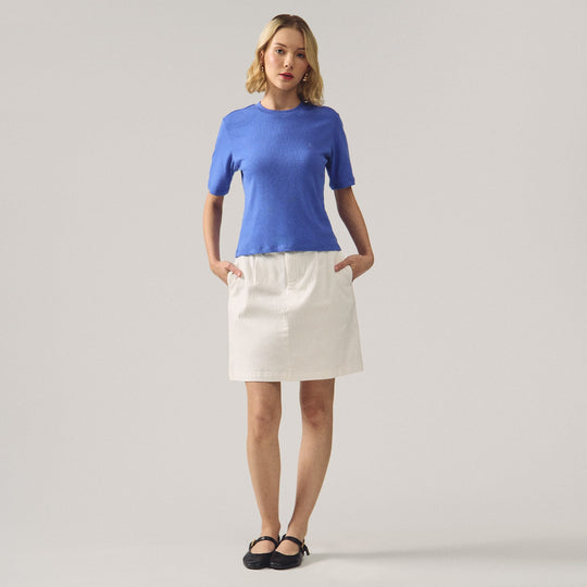 Round Neck Ribbed T-Shirt