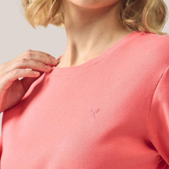 Round Neck Ribbed T-Shirt