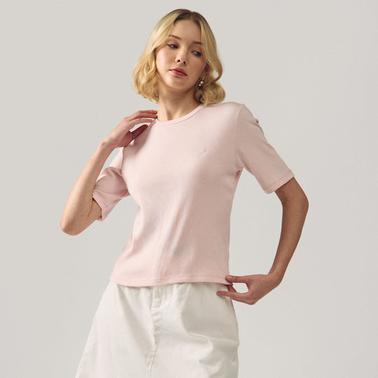 Round Neck Ribbed T-Shirt