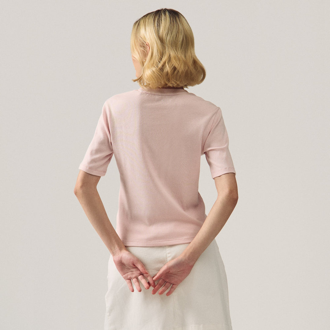 Round Neck Ribbed T-Shirt