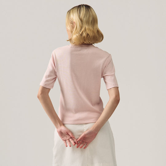 Round Neck Ribbed T-Shirt