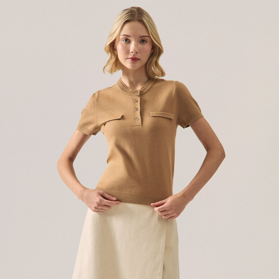 Henley Knit Top