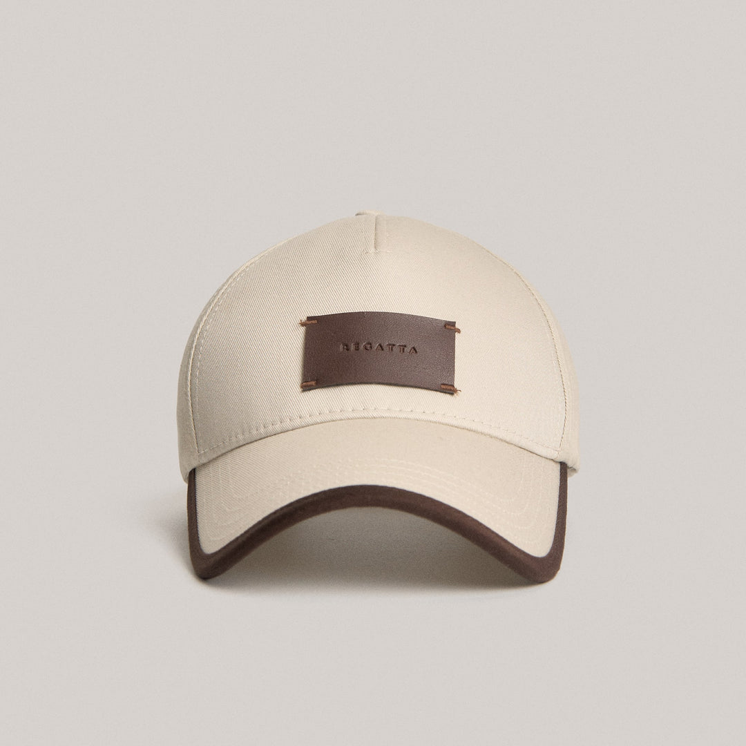 Baseball Cap With Leather Patch