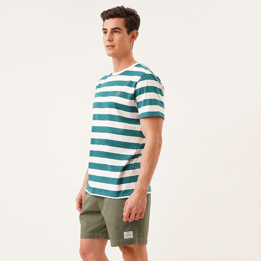 Regular Fit Round Neck T-Shirt In Stripes