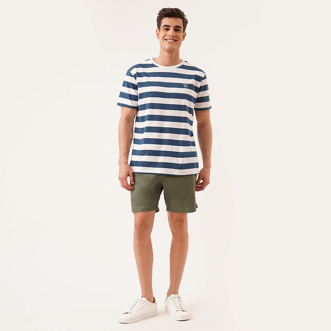Regular Fit Round Neck T-Shirt In Stripes