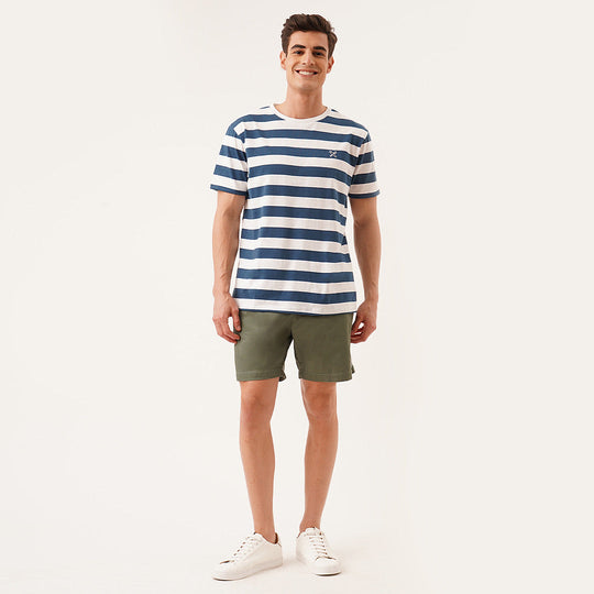 Regular Fit Round Neck T-Shirt In Stripes