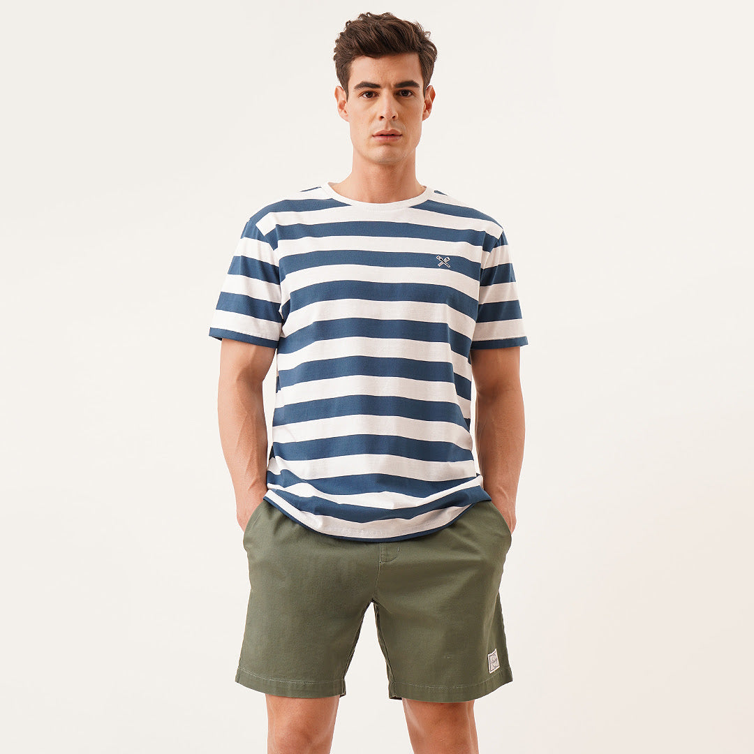 Regular Fit Round Neck T-Shirt In Stripes
