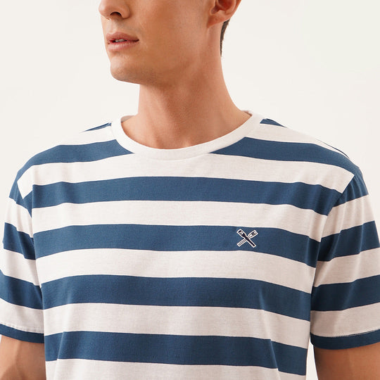 Regular Fit Round Neck T-Shirt In Stripes