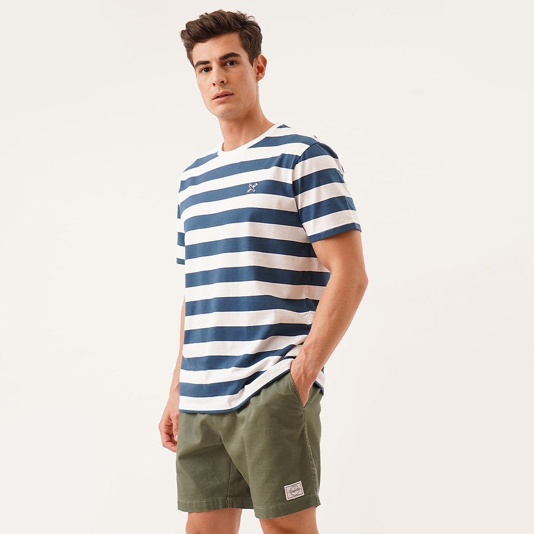 Regular Fit Round Neck T-Shirt In Stripes