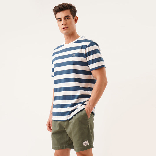 Regular Fit Round Neck T-Shirt In Stripes
