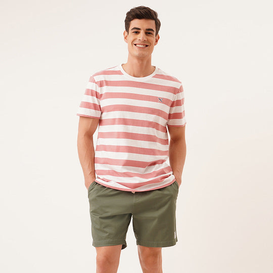 Regular Fit Round Neck T-Shirt In Stripes