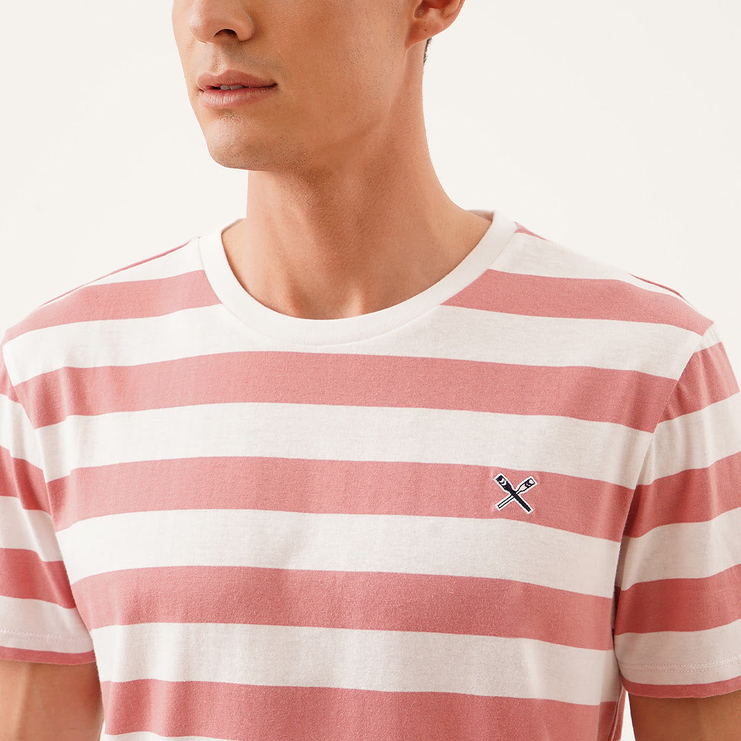 Regular Fit Round Neck T-Shirt In Stripes
