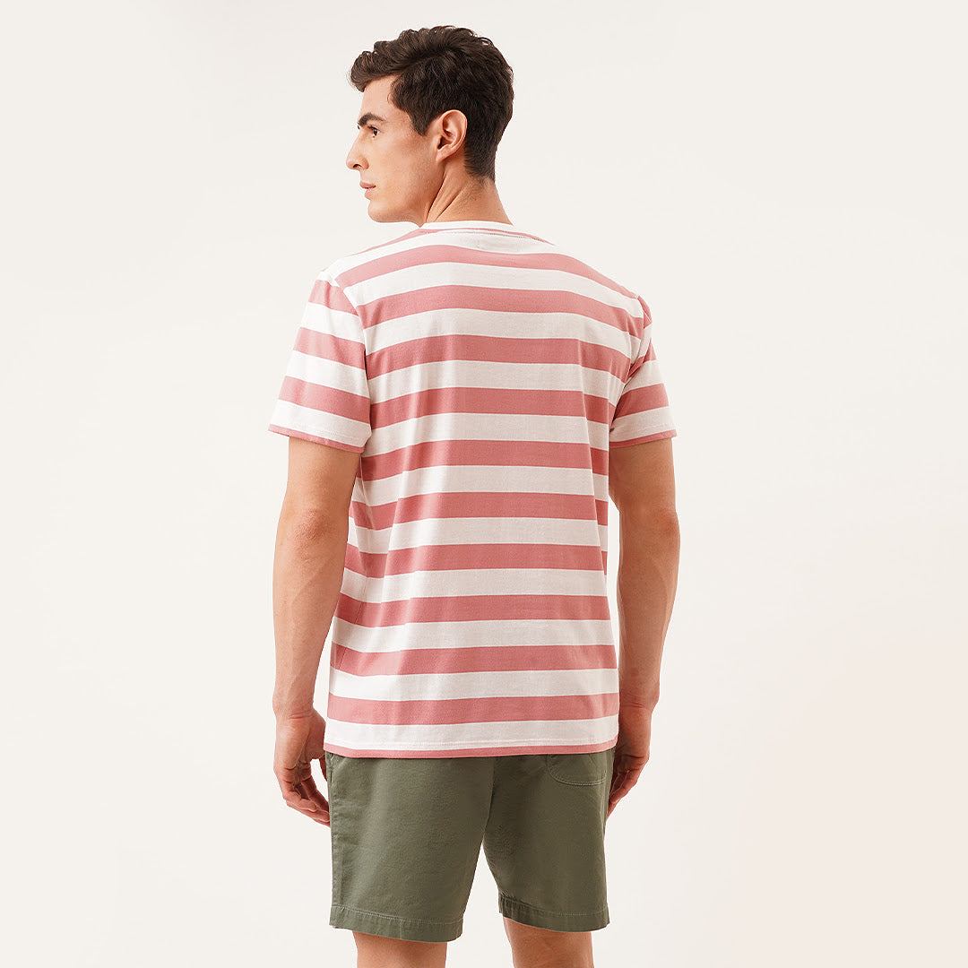 Regular Fit Round Neck T-Shirt In Stripes