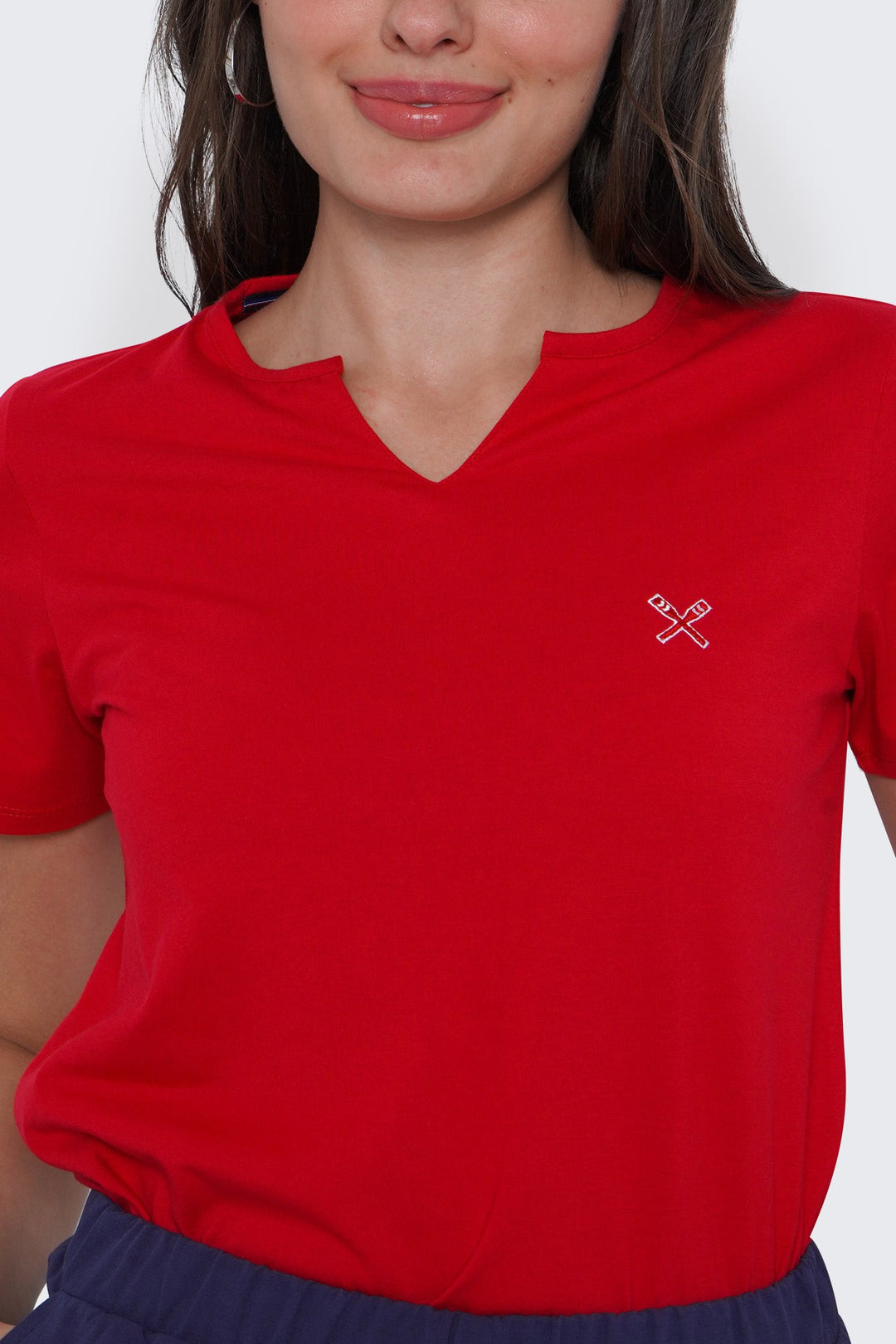 Round Split Neckline T-Shirt