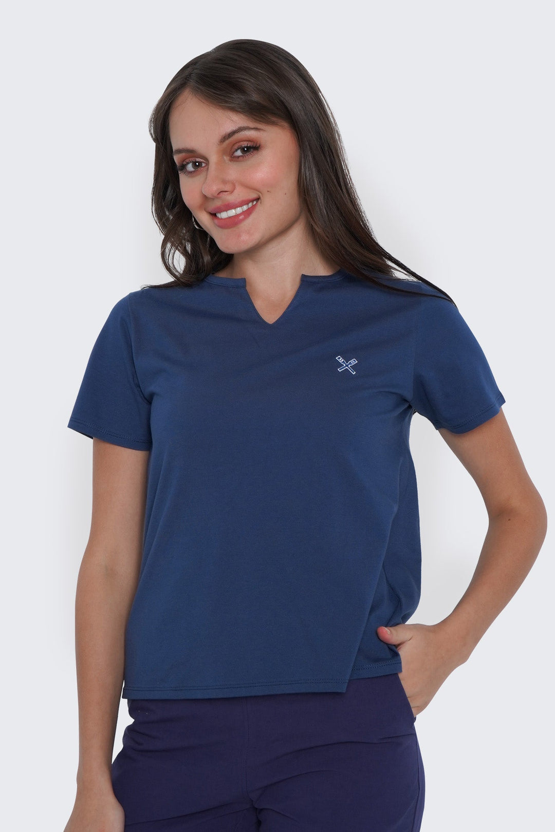 Round Split Neckline T-Shirt