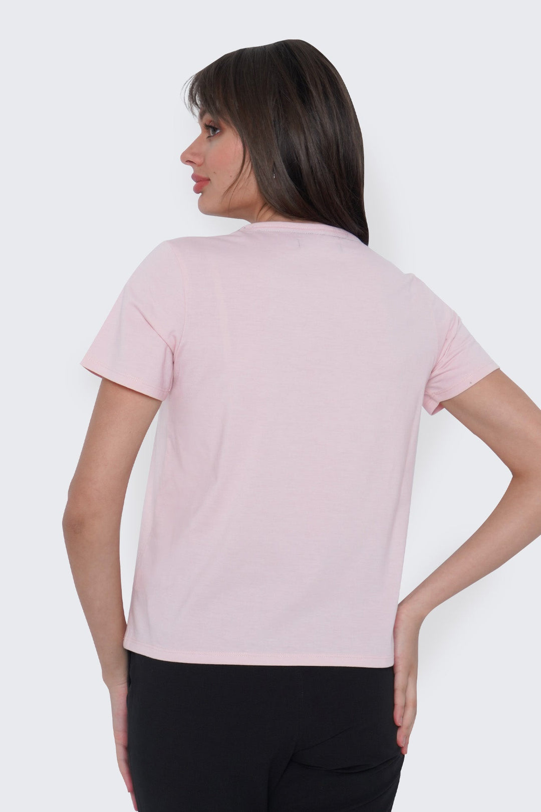Round Split Neckline T-Shirt