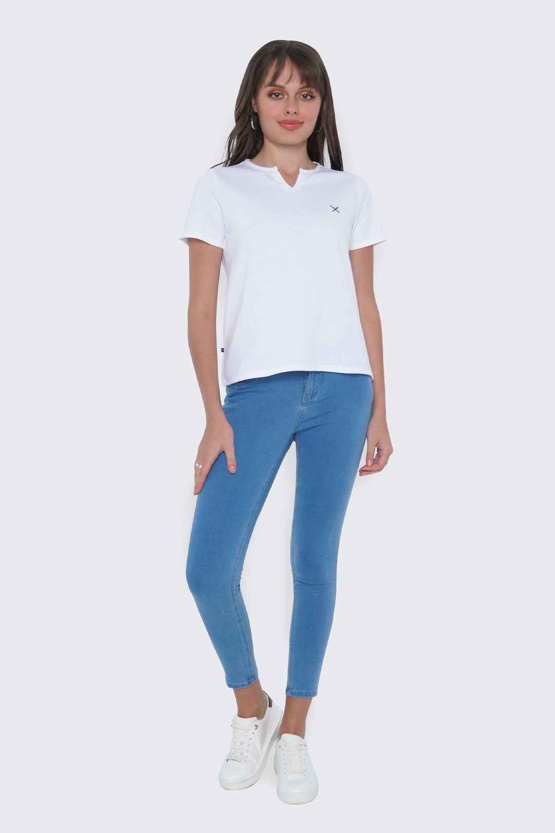 Round Split Neckline T-Shirt