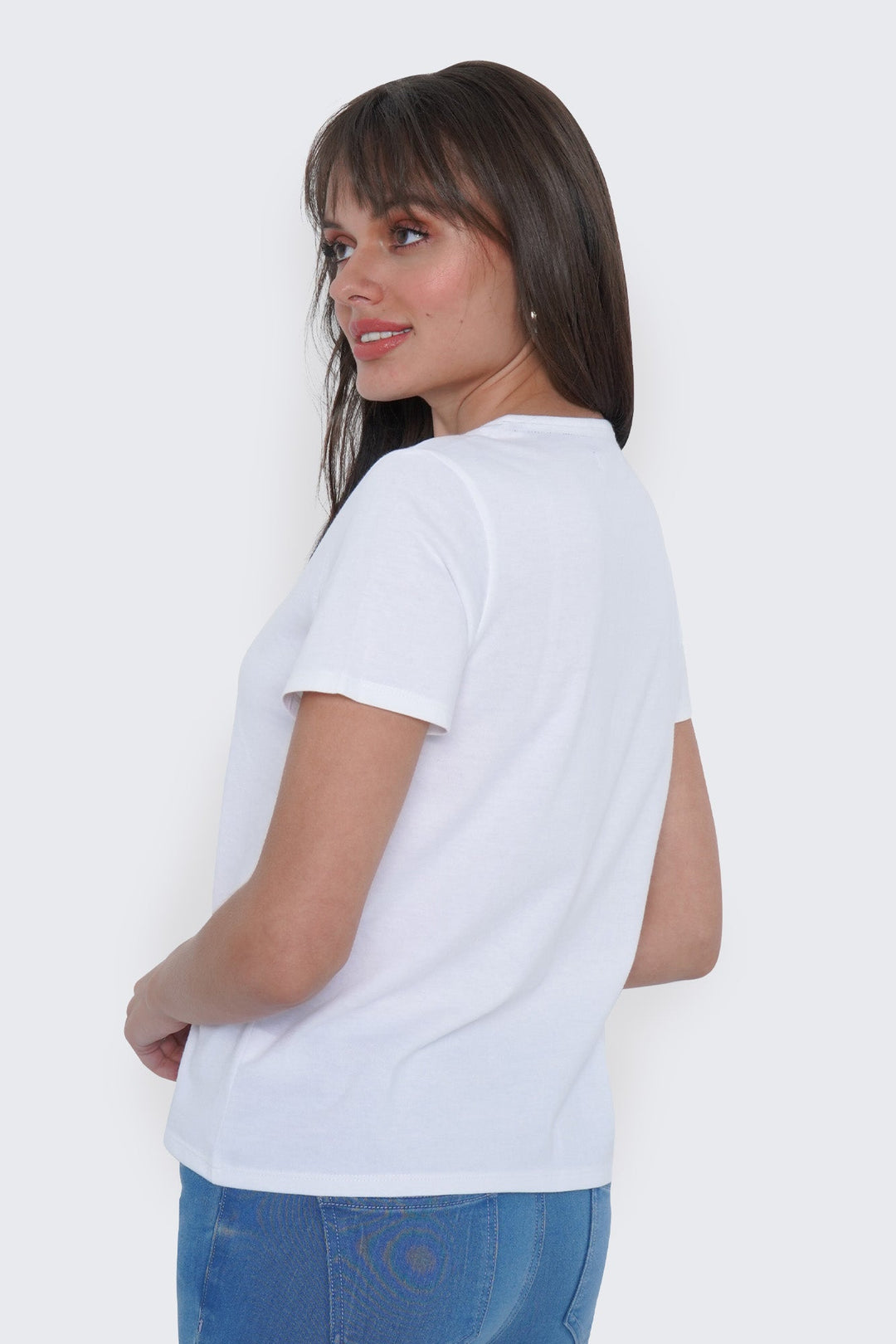 Round Split Neckline T-Shirt