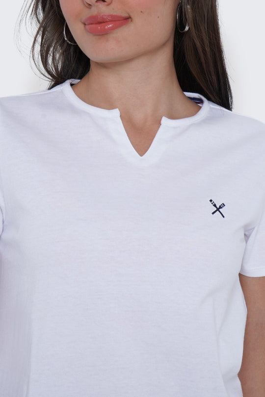 Round Split Neckline T-Shirt