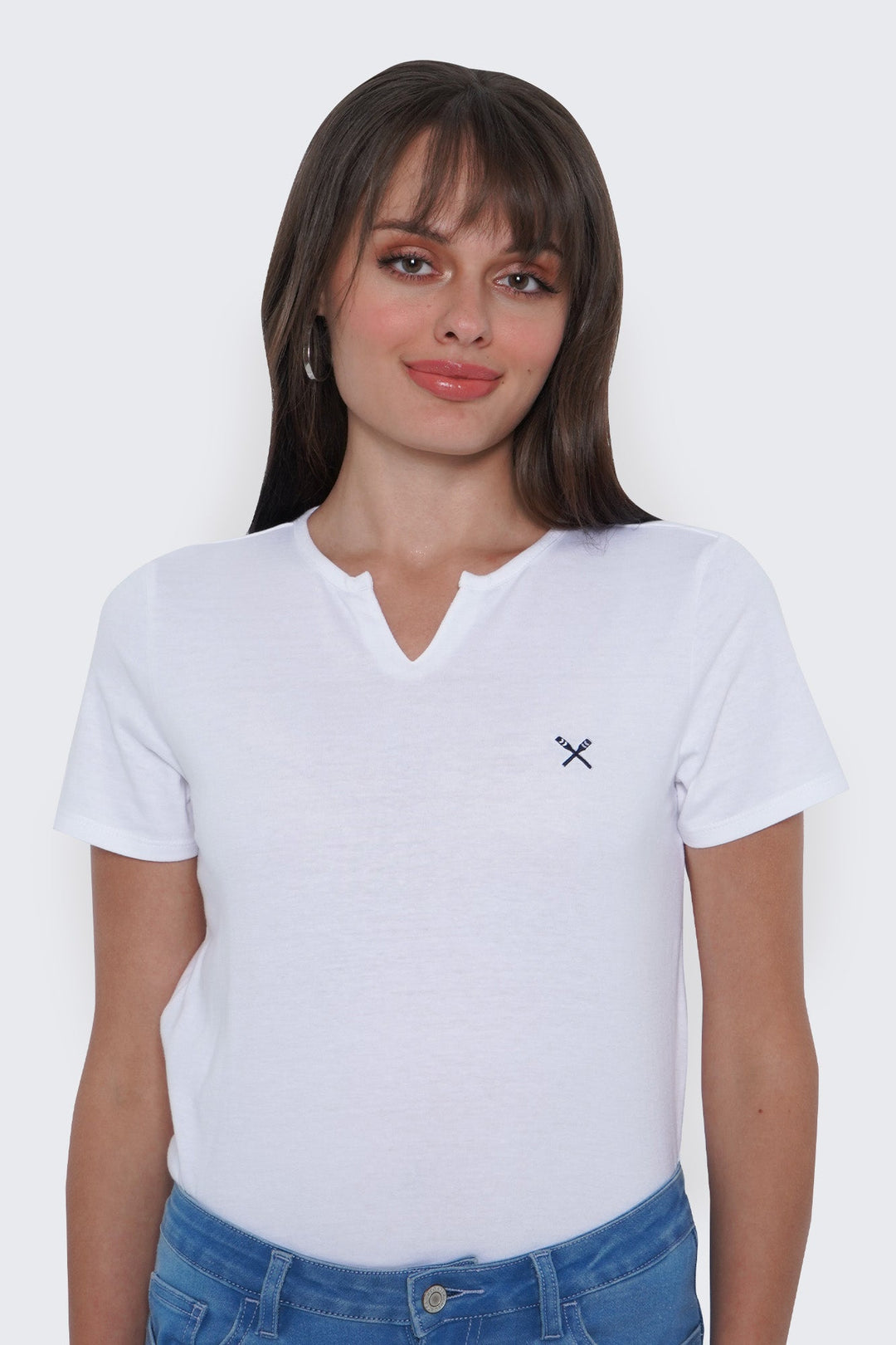 Round Split Neckline T-Shirt