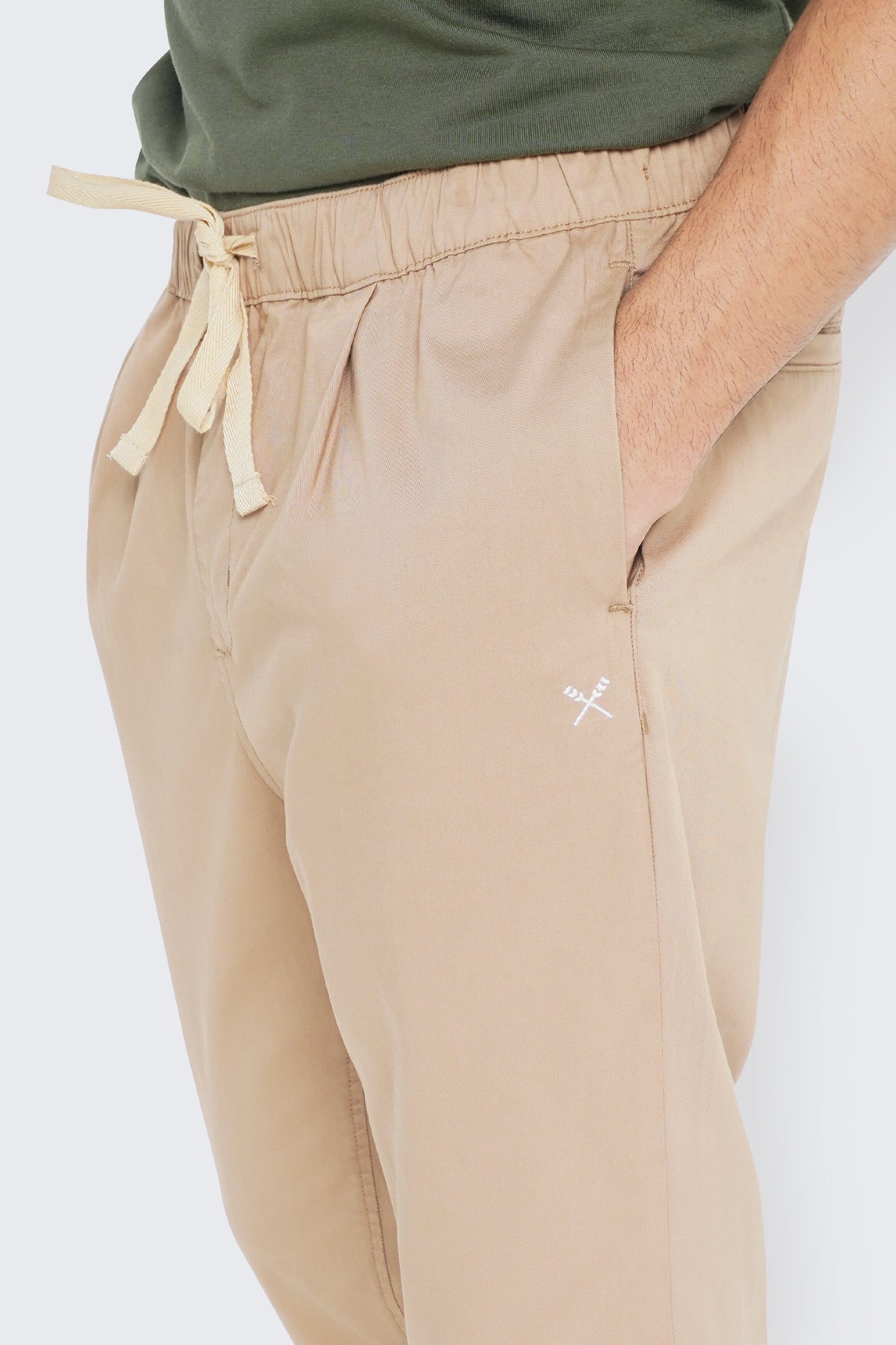 Slim Fit Woven Drawstring Trousers