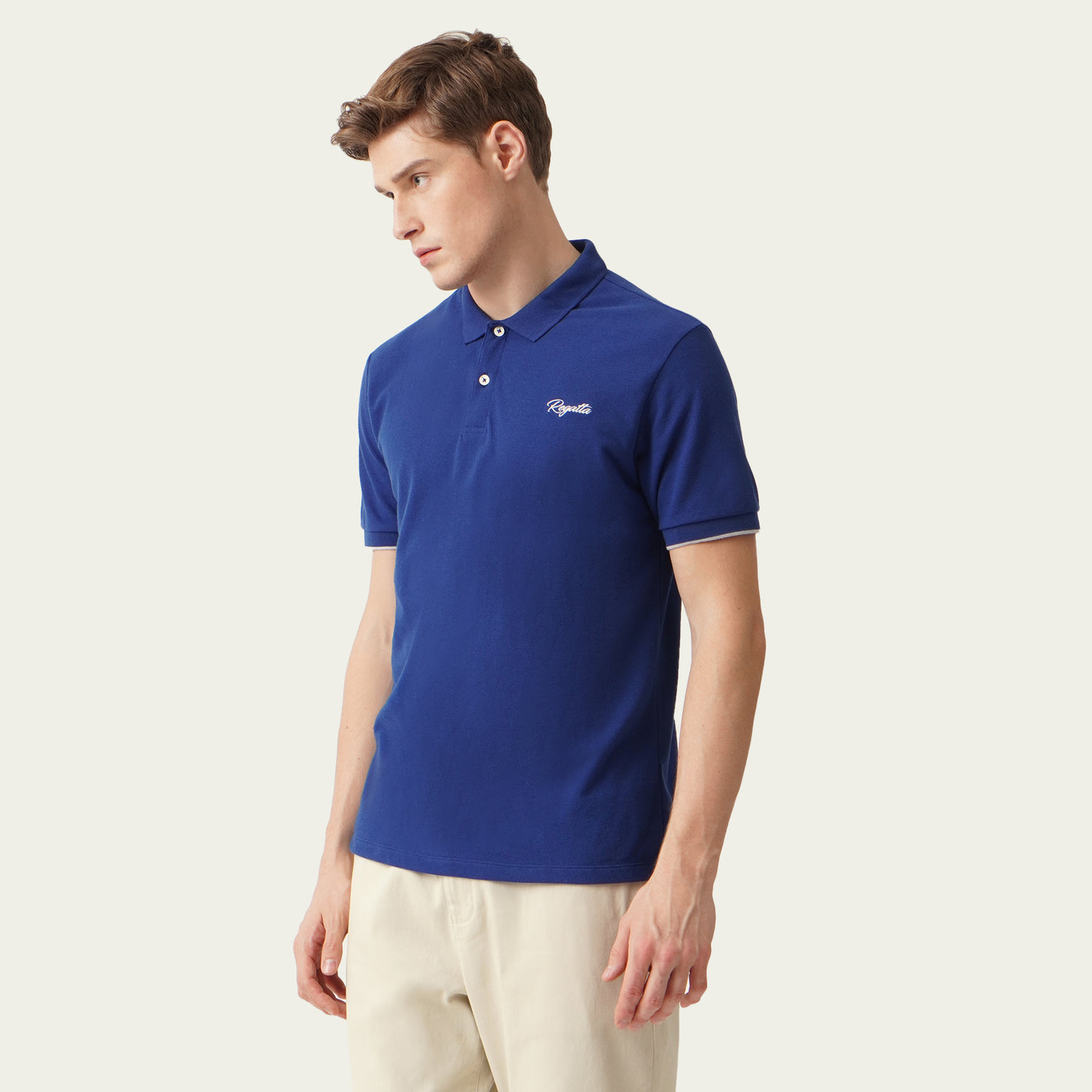 Polo Pique with Contrast Color Placket and Sleeve Tipping