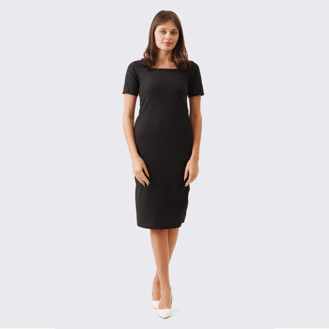 Textured Knit T-Shirt Dress
