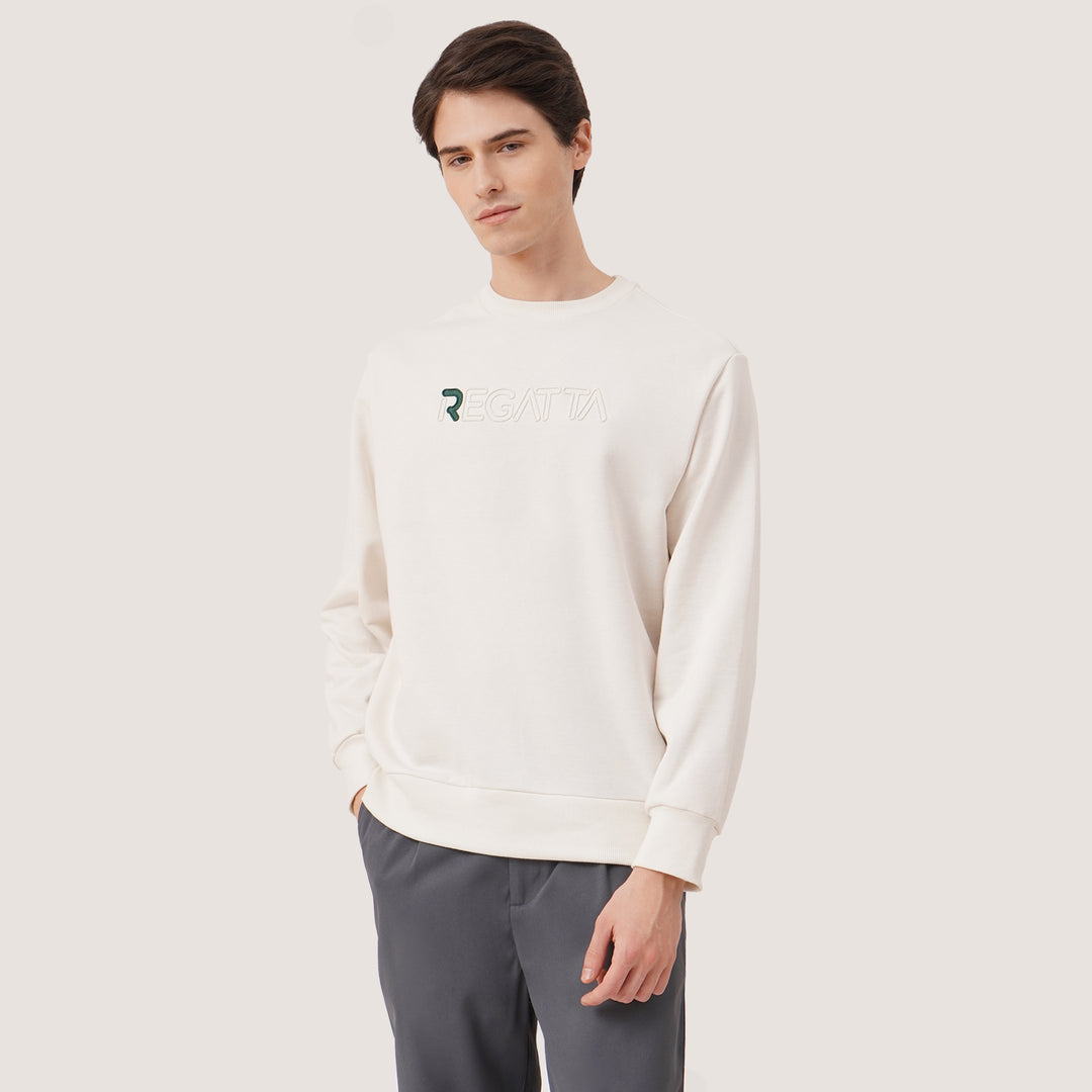 Pullover In French Terry With Front Embossed Logo