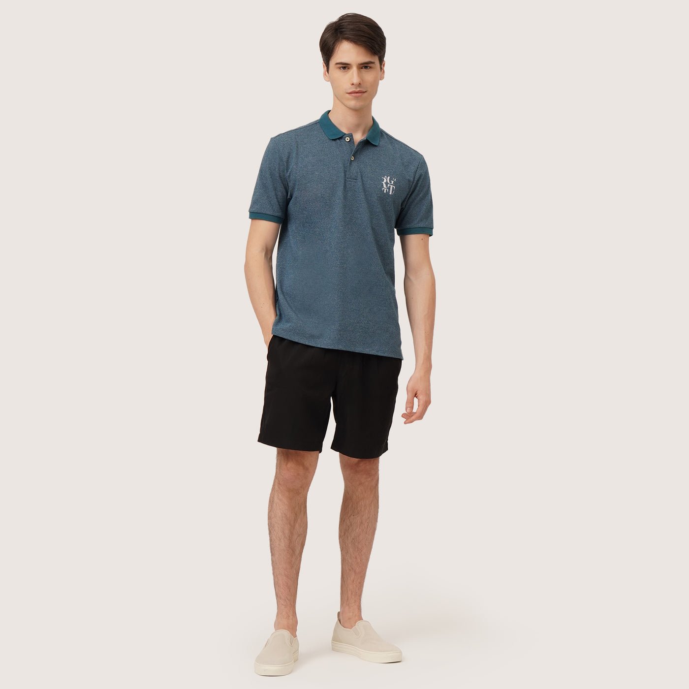 Regular Fit Polo In Mock Twist Fabric