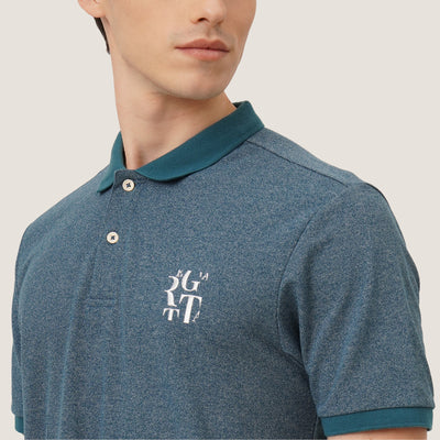 Regular Fit Polo In Mock Twist Fabric
