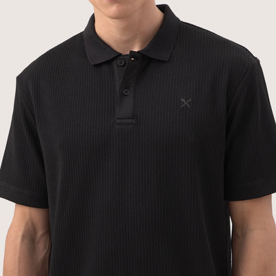 Regular Fit Polo In Textured Knit Fabric