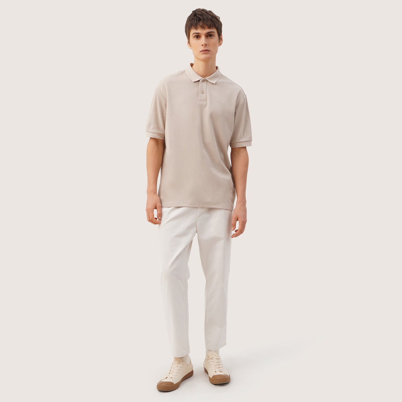 Relaxed Fit Polo In Micro Waffle