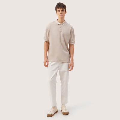 Relaxed Fit Polo In Micro Waffle