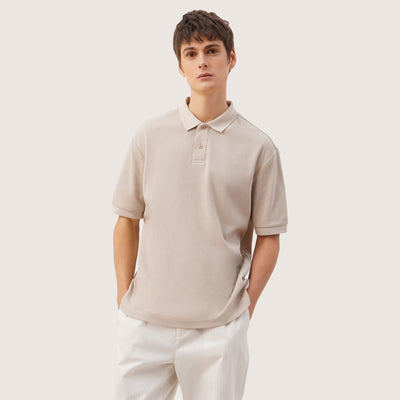 Relaxed Fit Polo In Micro Waffle