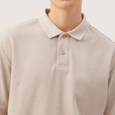 Relaxed Fit Polo In Micro Waffle