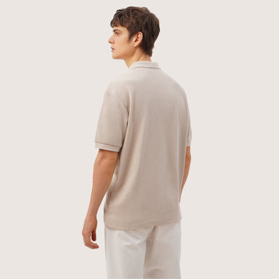 Relaxed Fit Polo In Micro Waffle