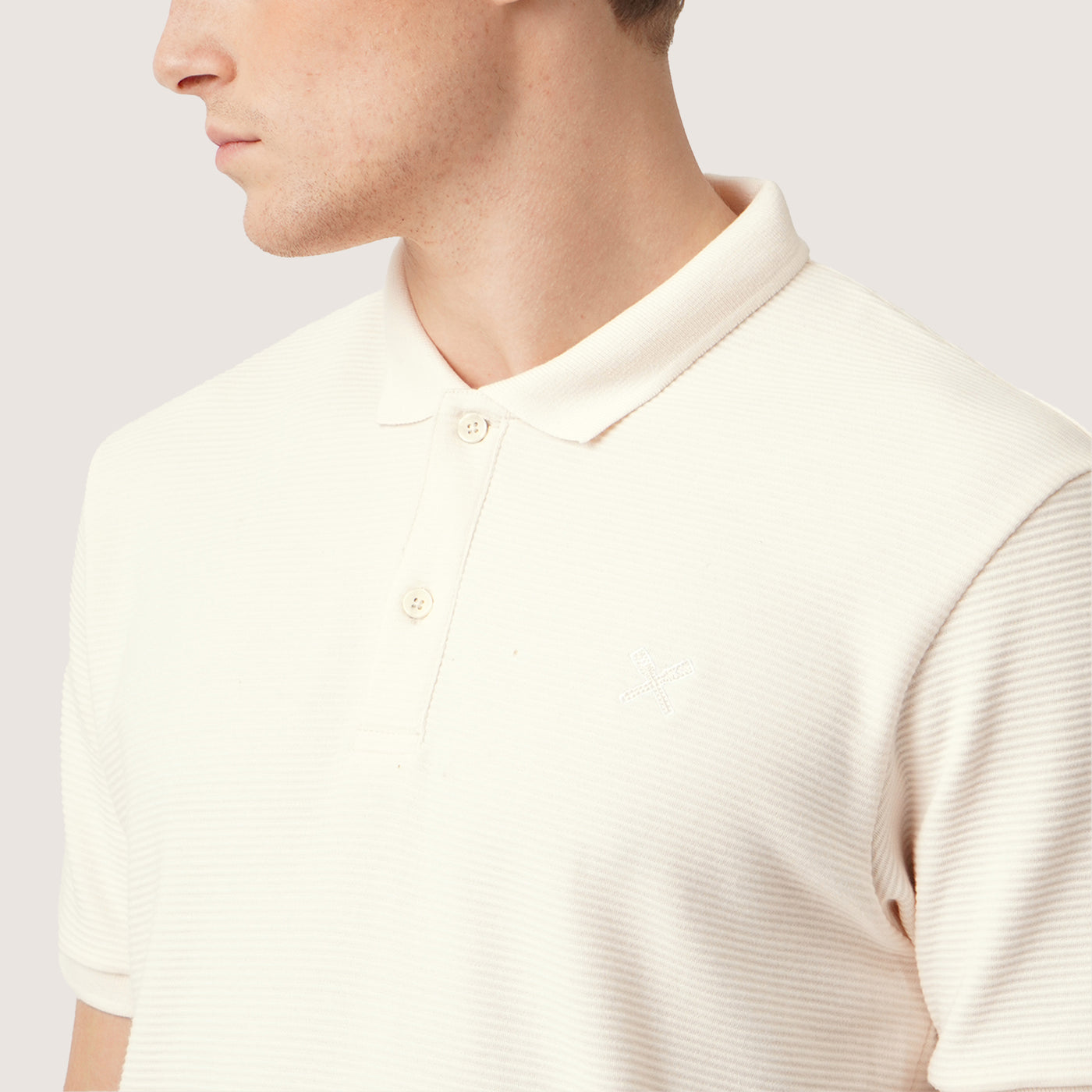 Regular Fit Polo in Textured Knit Fabric