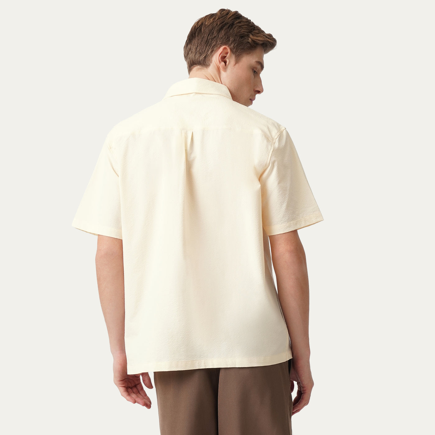 Relaxed Shirt in Seersucker Fabric