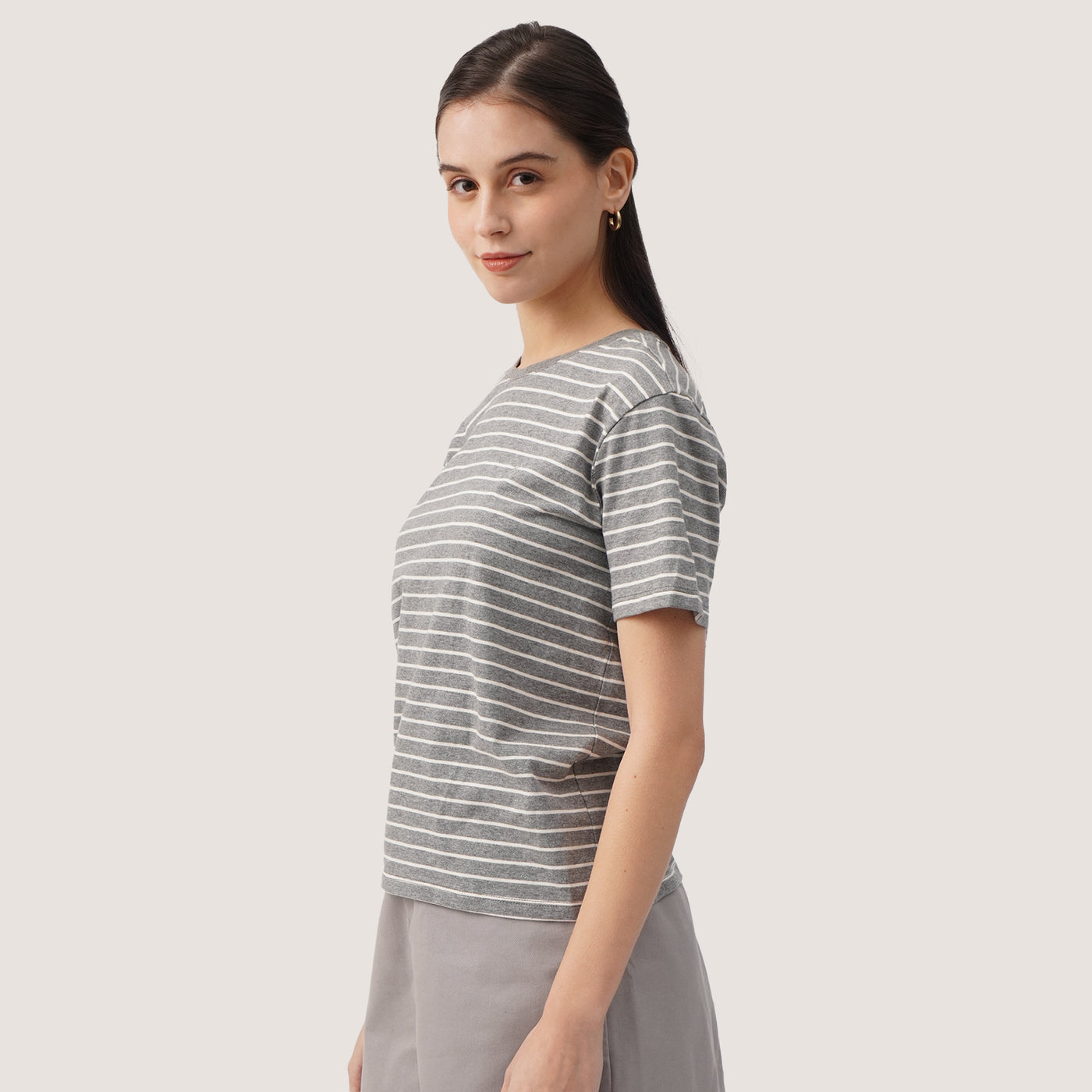 Women's Regular Fit Striped T-Shirt