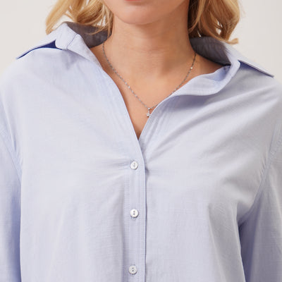 Quarter Sleeves Button-Up Shirt