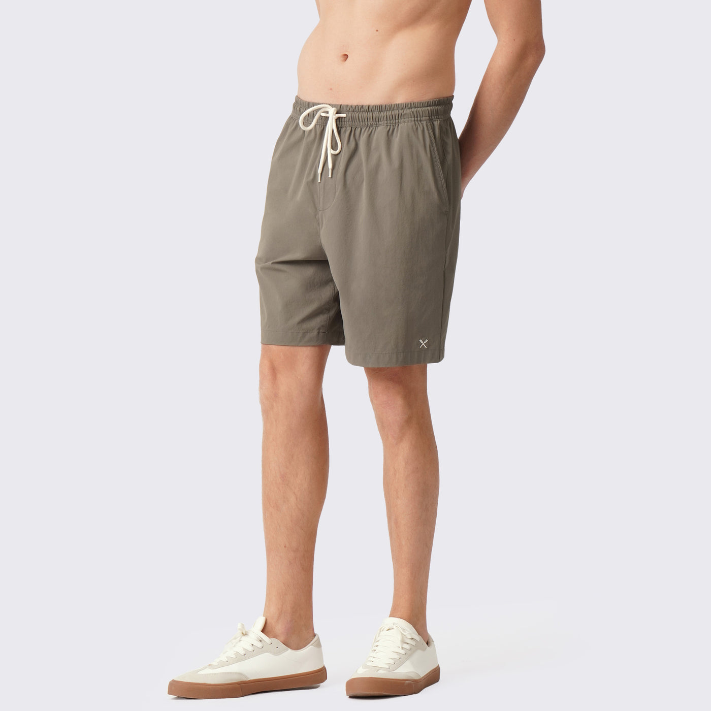 Nylon Regular Fit Shorts with Contrast Drawcord