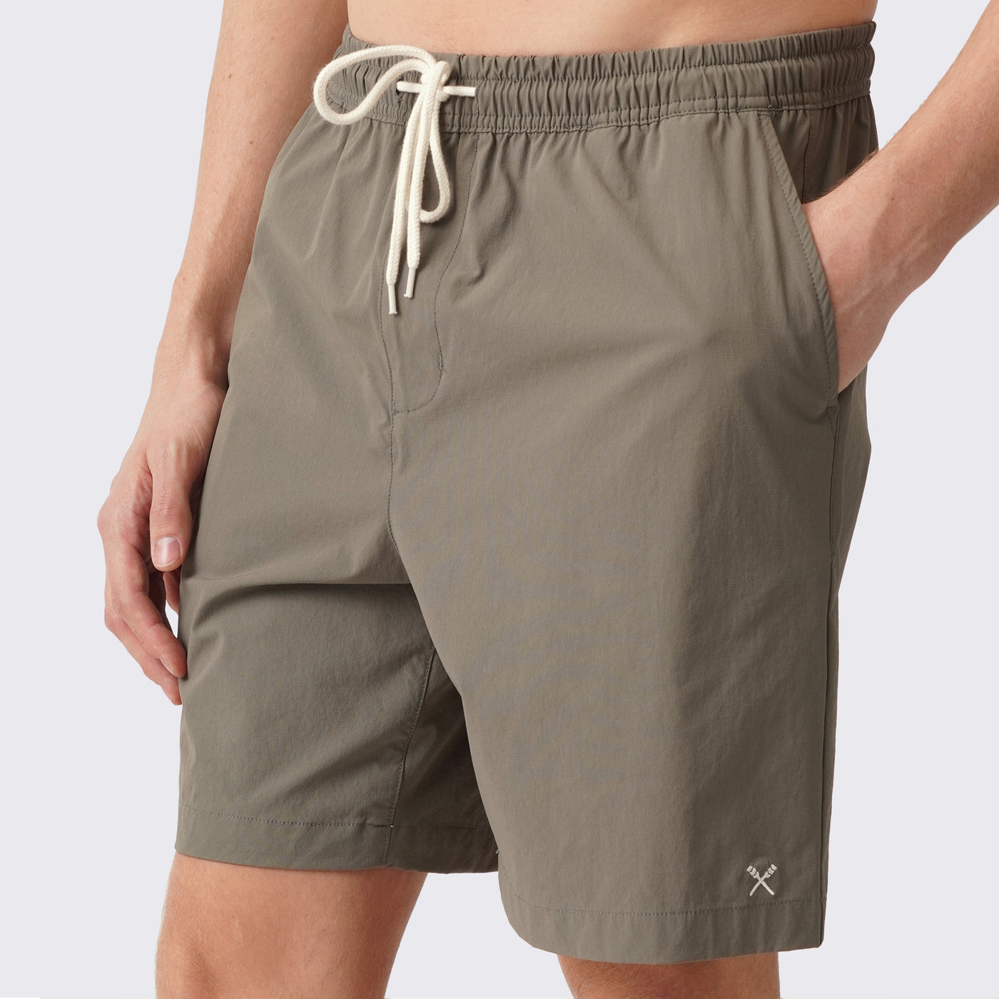 Nylon Regular Fit Shorts with Contrast Drawcord