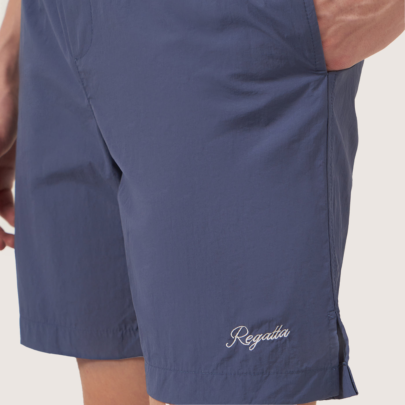 Nylon Hybrid Shorts with Hem Branding and Contrast Color Drawstring
