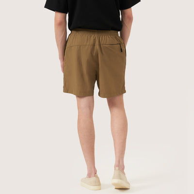 Nylon Hybrid Shorts with Hem Branding and Contrast Color Drawstring