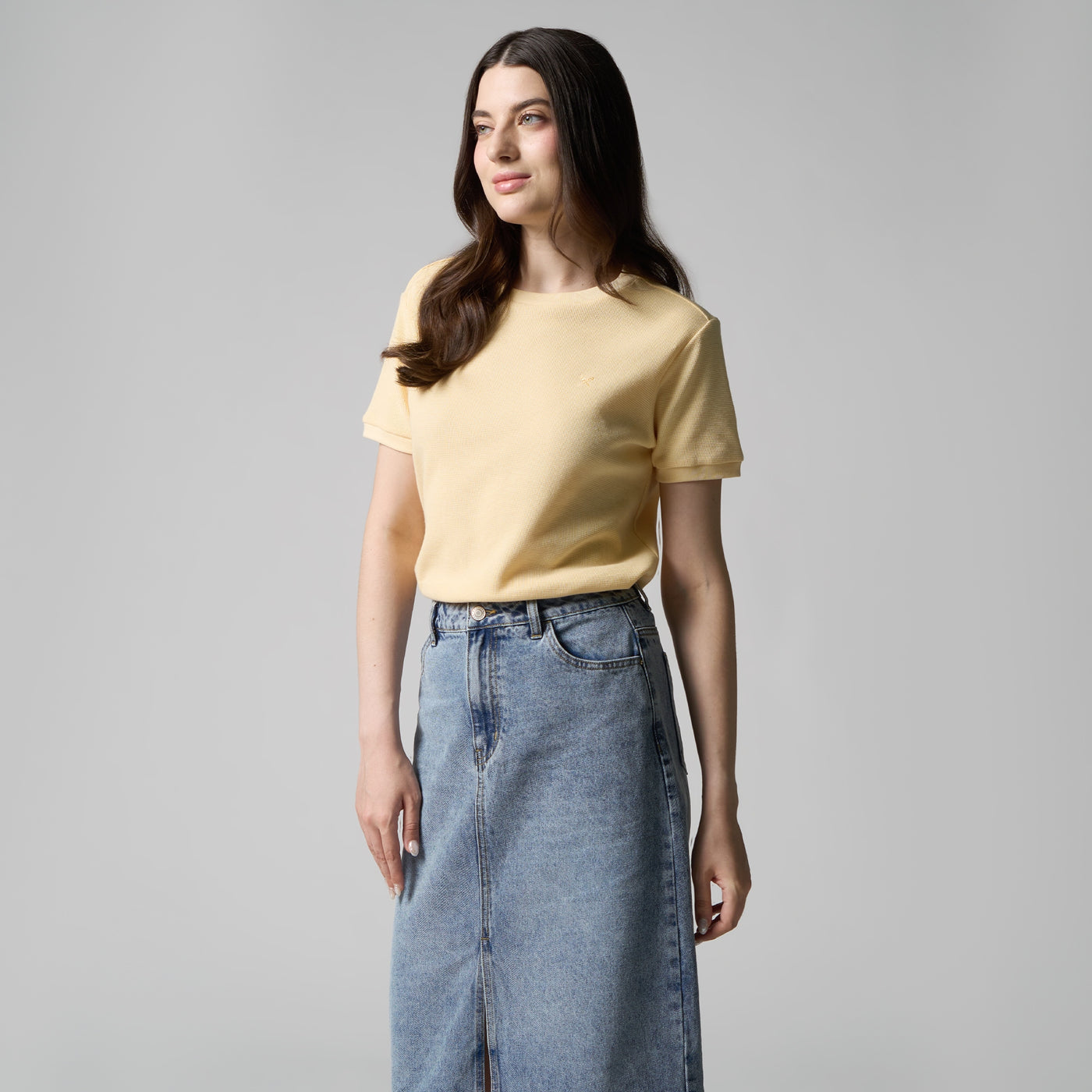 Crew Neck Waffle T-Shirt