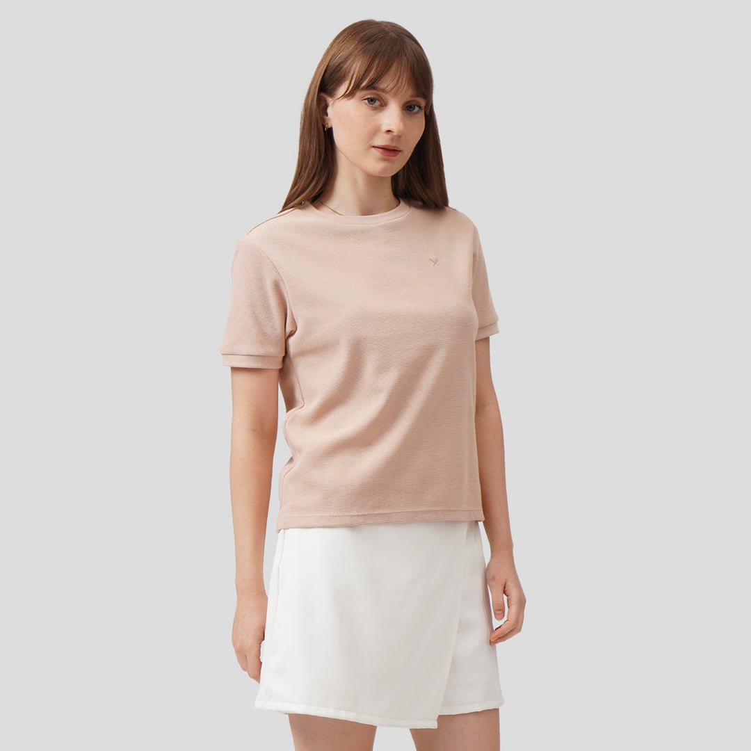 Crew Neck Waffle T-Shirt