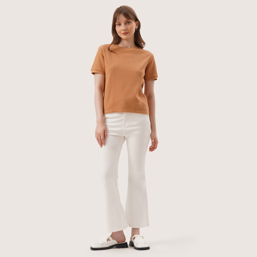 Crew Neck Waffle T-Shirt