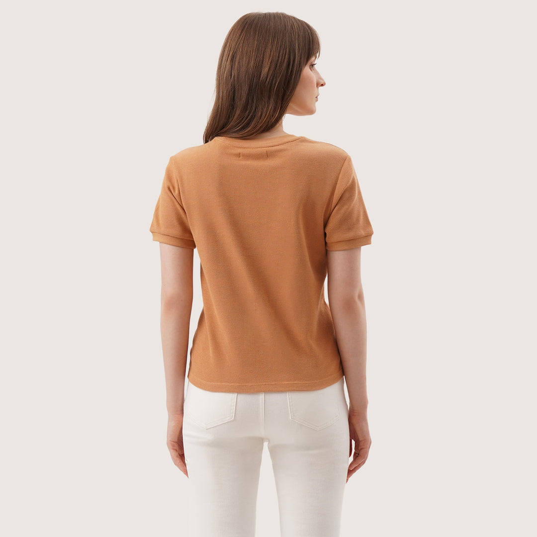 Crew Neck Waffle T-Shirt