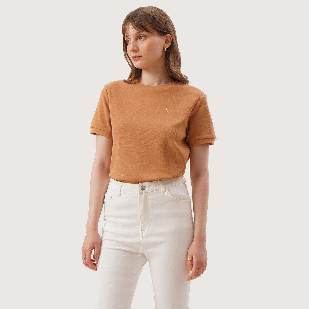Crew Neck Waffle T-Shirt