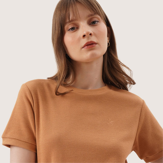 Crew Neck Waffle T-Shirt